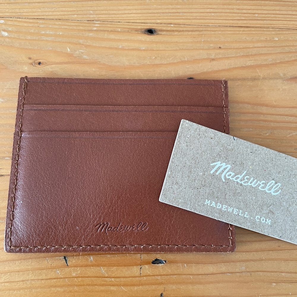 NWOT Madewell The Card Case Tan Leather Style #G2704 Retail $30